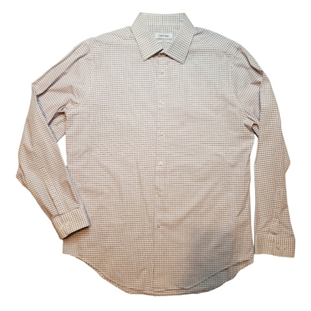 Calvin Klein Slim Fit Plaid Button Up Men's Shirt
